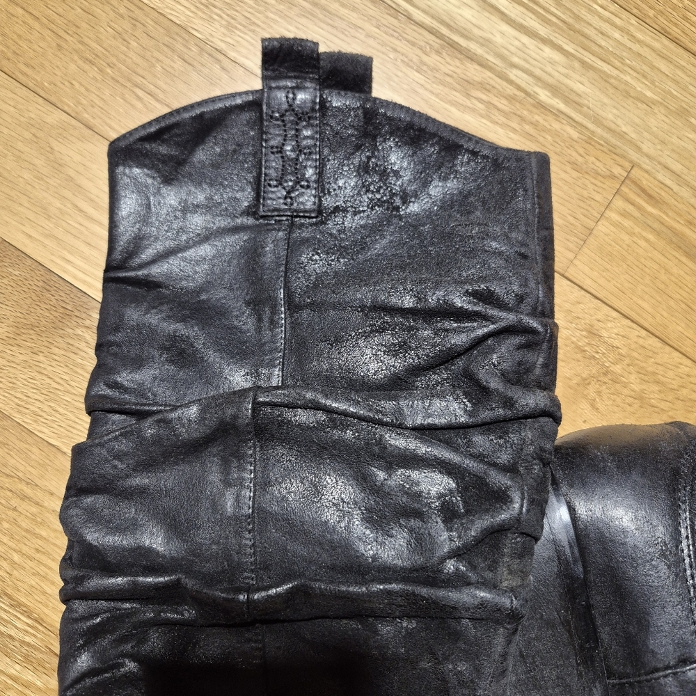 Black Leather Western Style Women's Boots Vintage, Size 6.5 - Picture 8 of 10